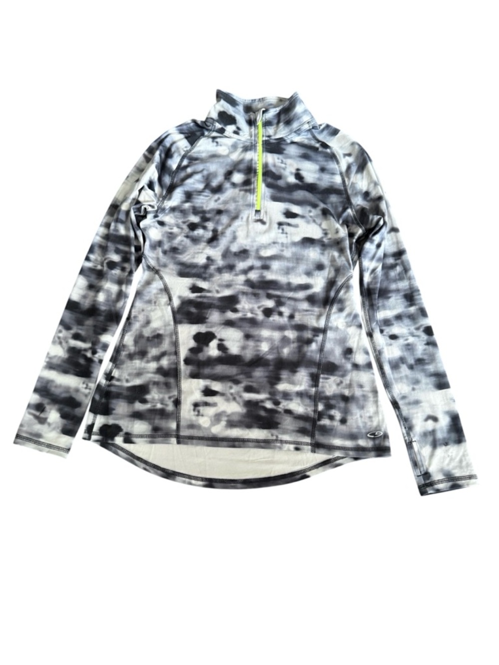 Women's Gray DuoDry Tie-Dye Quarter-Zip Active Top Size Small Athletic Casual